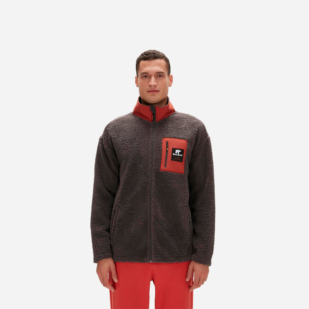Bad Bear Ryan Plush Full-Zip Antrasit Erkek Sweatshirt