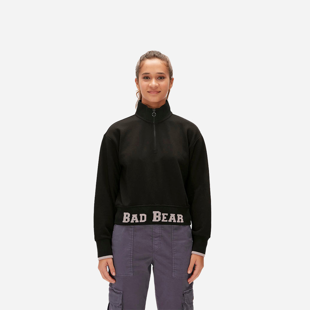 Bad Bear Zoe Siyah Yarım Fermuarlı Kadın Sweatshirt