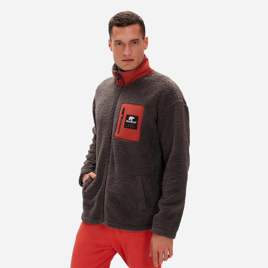 Bad Bear Ryan Plush Full-Zip Antrasit Erkek Sweatshirt