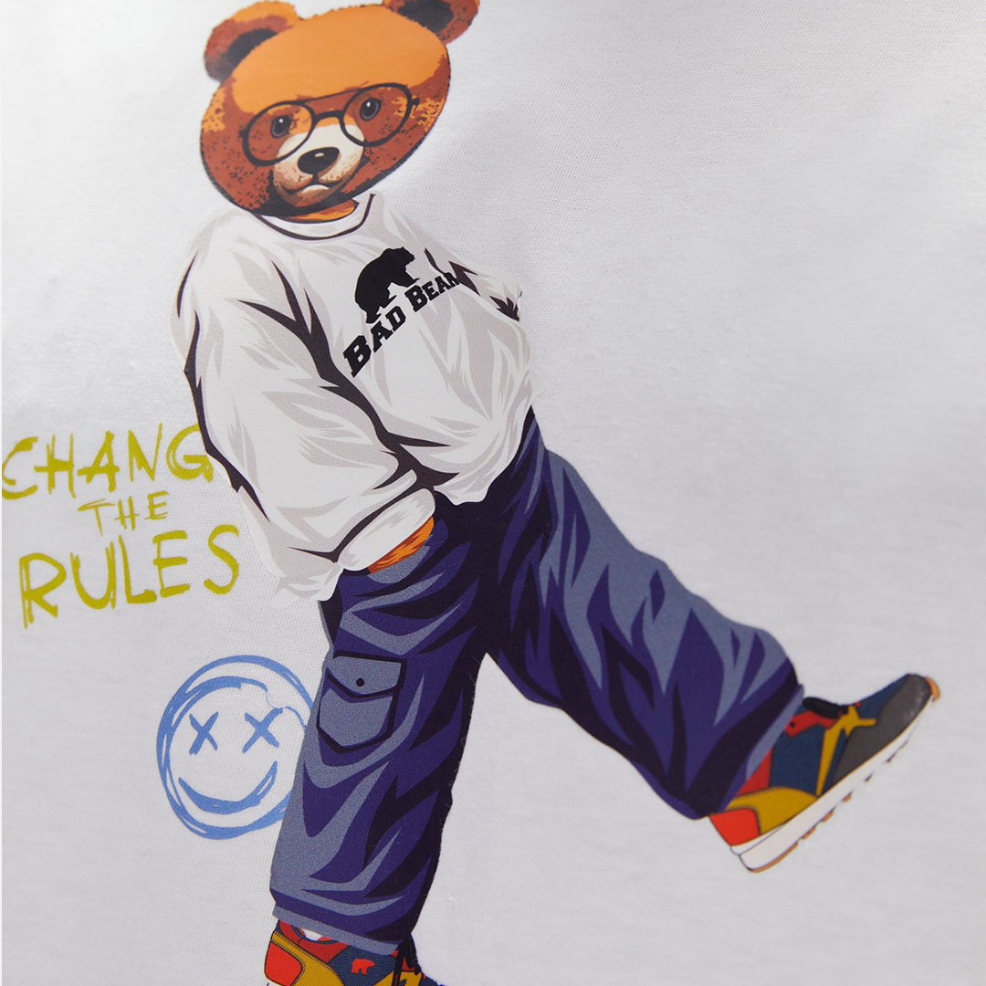 Bad Bear Nash Beyaz Erkek Baskılı Tişört