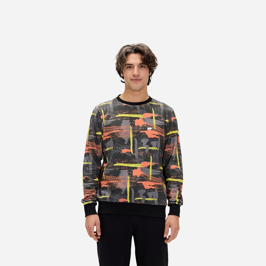 Bad Bear Flame Siyah Erkek Baskılı Sweatshirt
