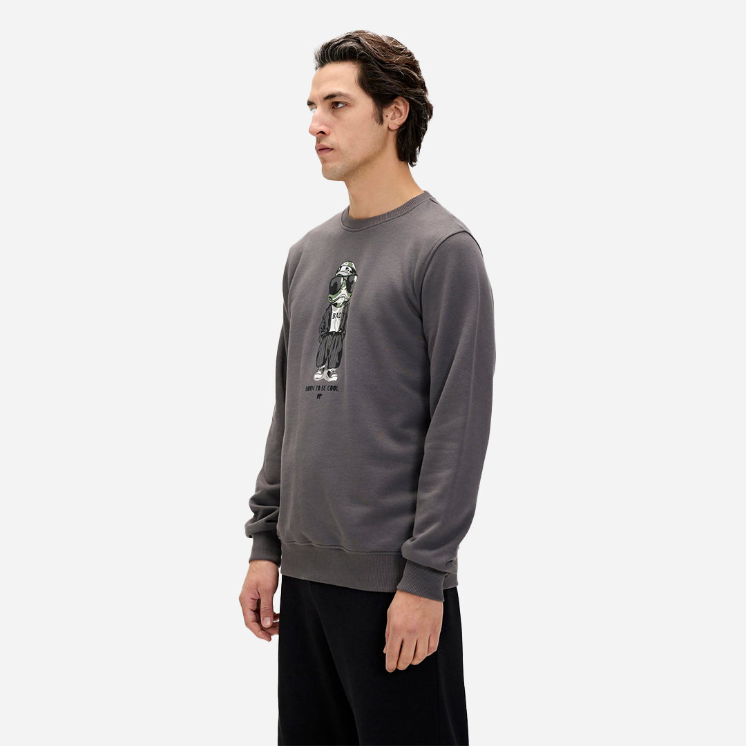 Bad Bear Gator Asfalt Erkek Baskılı Sweatshirt