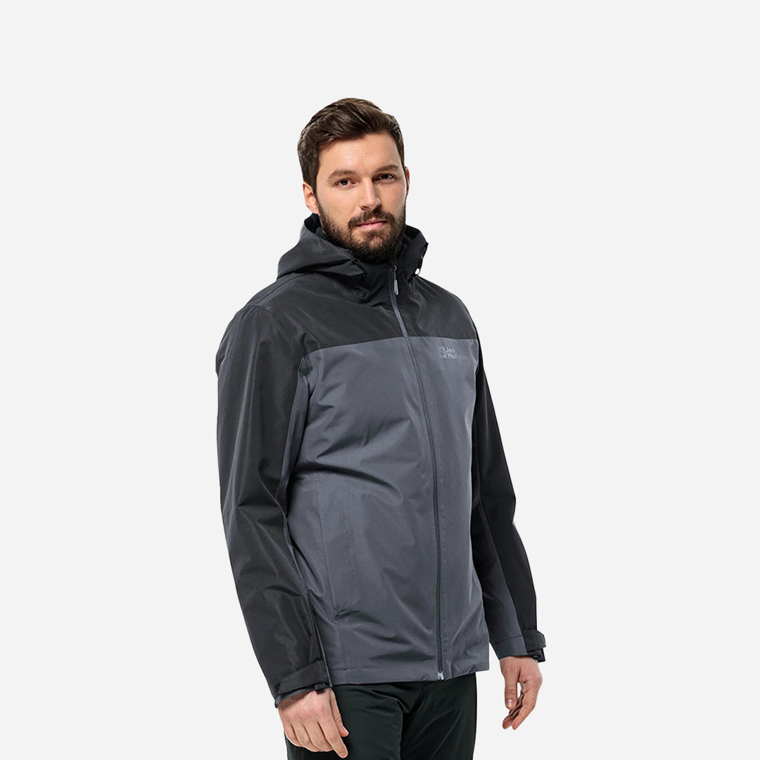 Jack Wolfskin Taubenberg 3in1 Erkek Gri Outdoor Ceketi