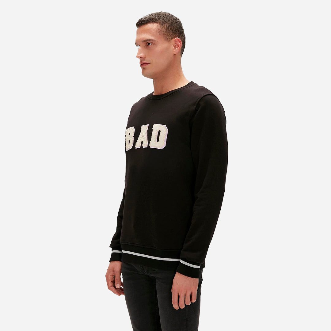Bad Bear Felt Crewneck Siyah Erkek Sweatshirt