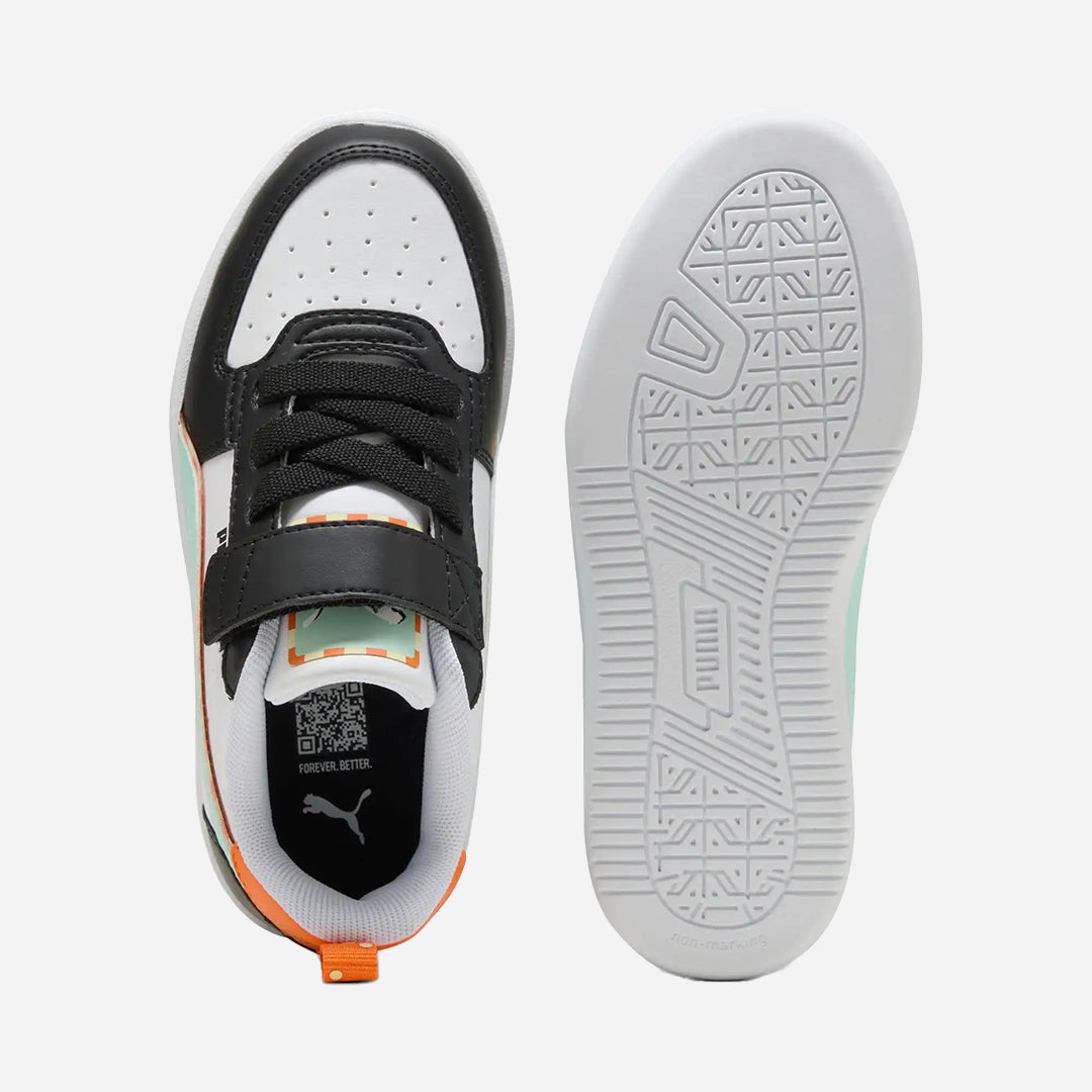 Puma Caven 2.0 PlaydateAC + PS Unisex Çocuk Siyah-Beyaz Spor Ayakkabısı