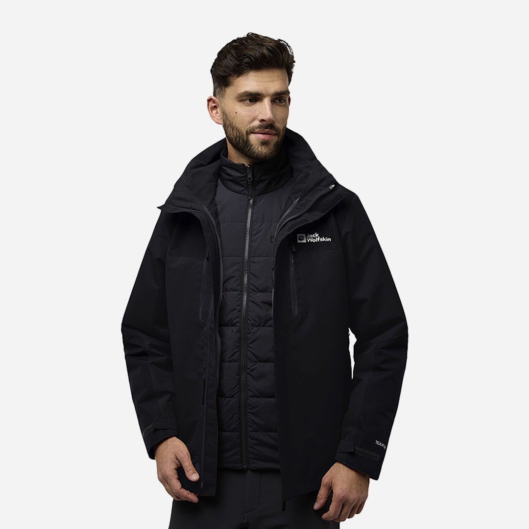 Jack Wolfskin Jasper 3in1 Erkek Siyah Outdoor Ceketi