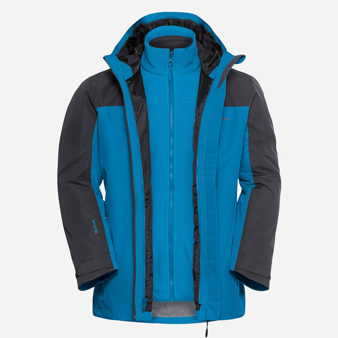 Jack Wolfskin Taubenberg 3in1 Erkek Mavi Outdoor Ceketi