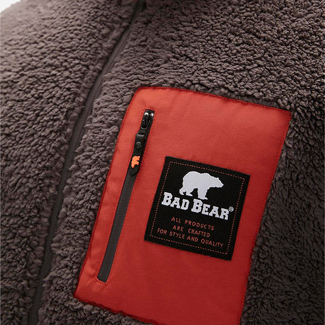 Bad Bear Ryan Plush Full-Zip Antrasit Erkek Sweatshirt