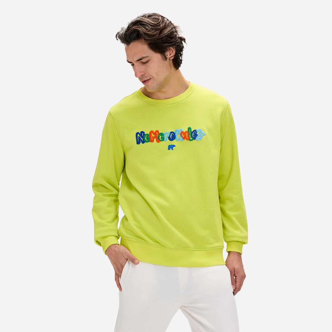 Bad Bear Furry Yeşil Erkek Baskılı Sweatshirt