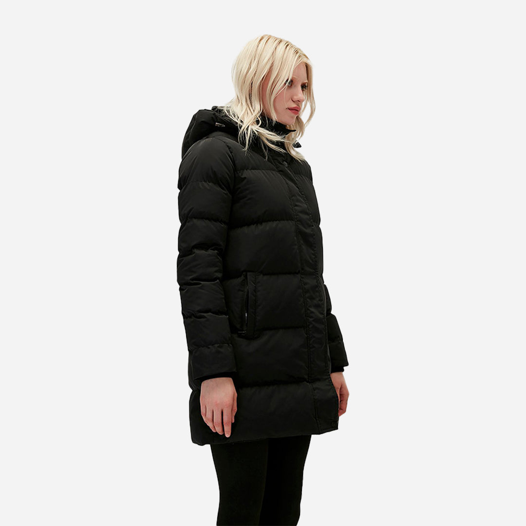 Bad Bear Nikita Puffer Siyah Kapüşonlu Kadın Mont