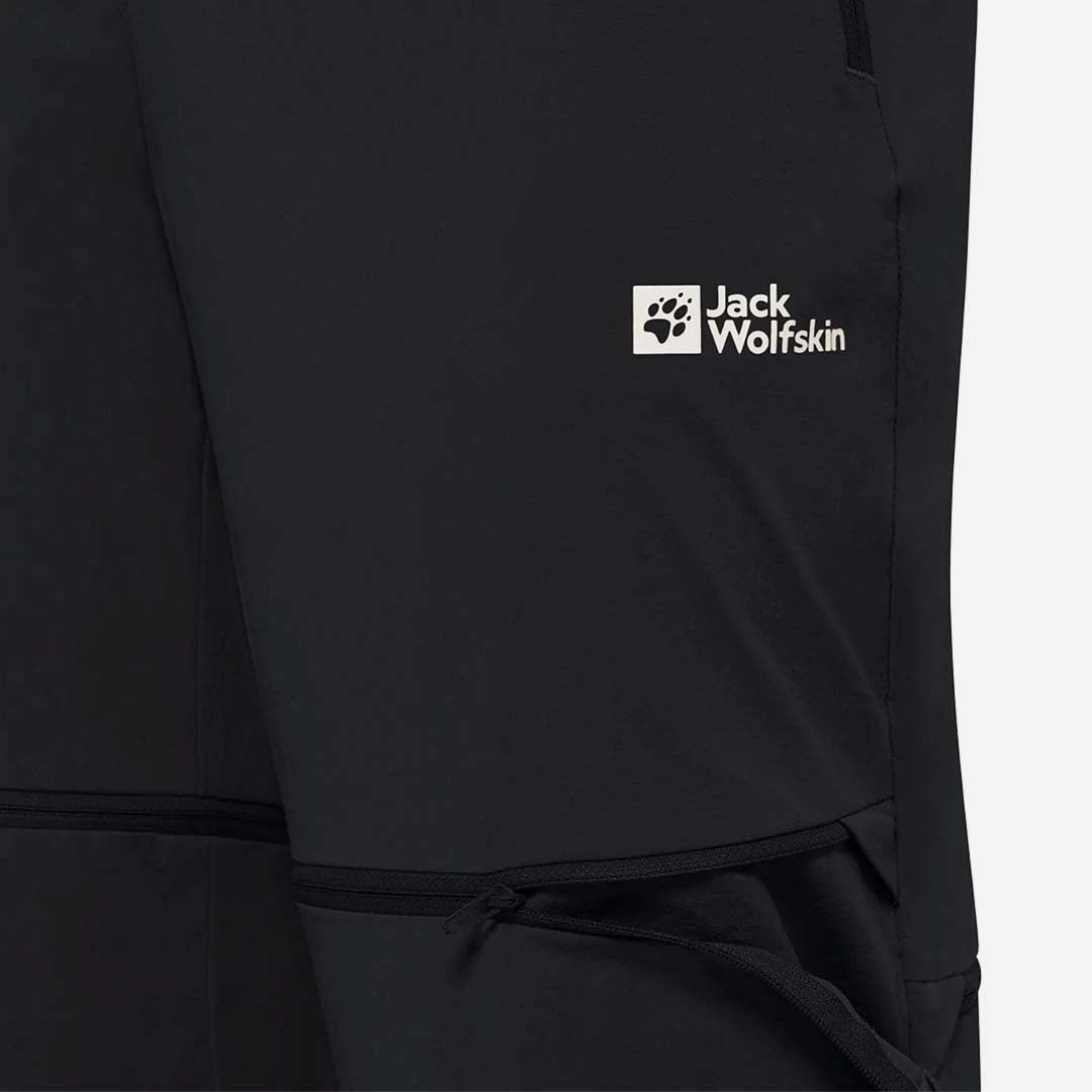 Jack Wolfskin Hikeout Zip Off Pants Erkek Siyah Outdoor Pantolonu