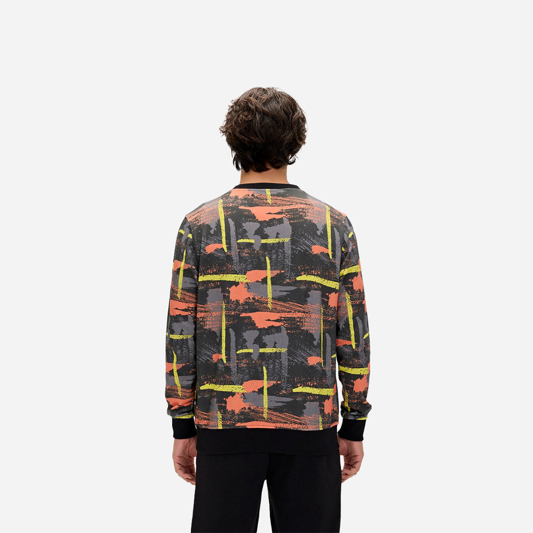 Bad Bear Flame Siyah Erkek Baskılı Sweatshirt