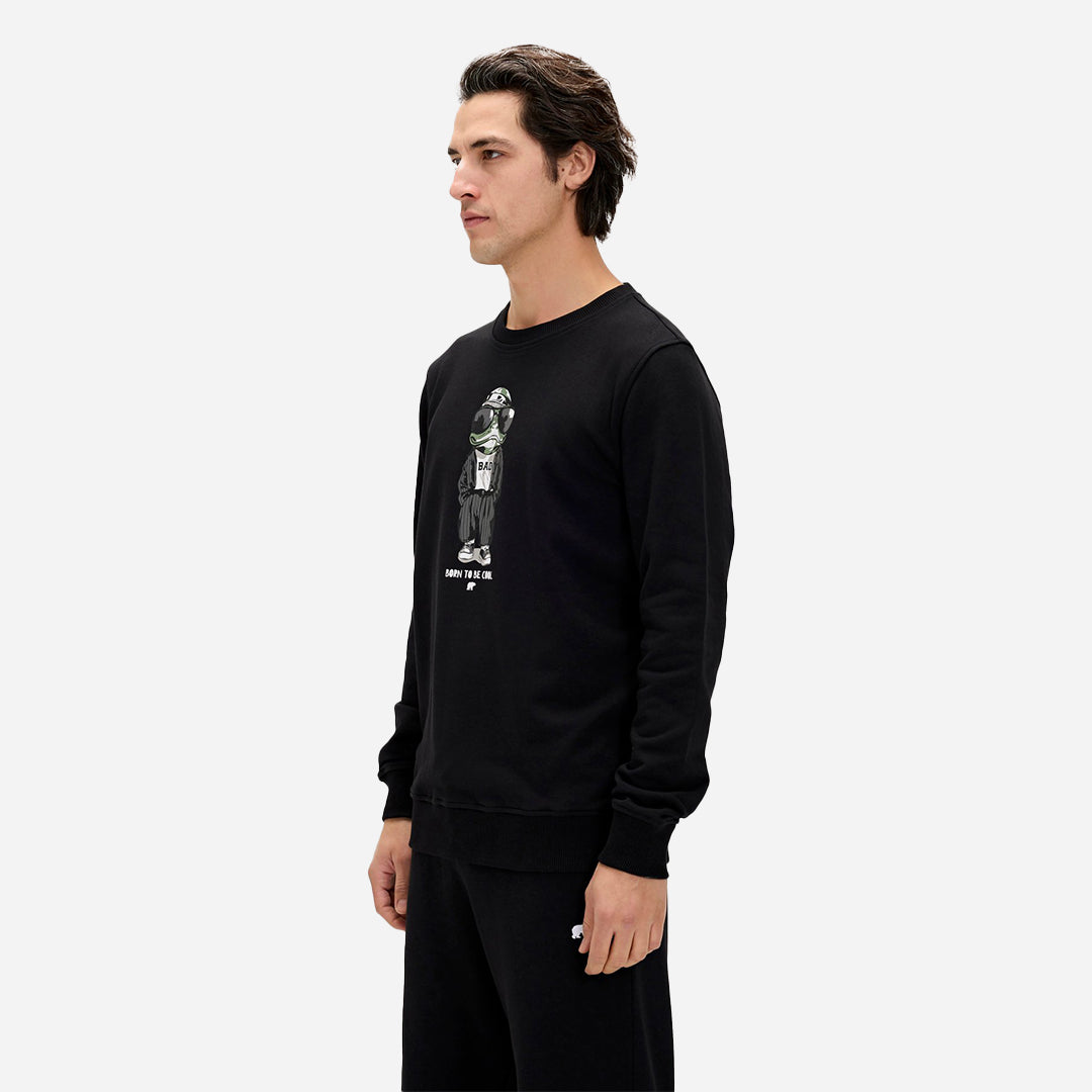 Bad Bear Gator Siyah Erkek Baskılı Sweatshirt