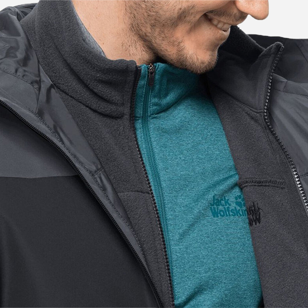 Jack Wolfskin Taubenberg 3in1 Erkek Gri Outdoor Ceketi