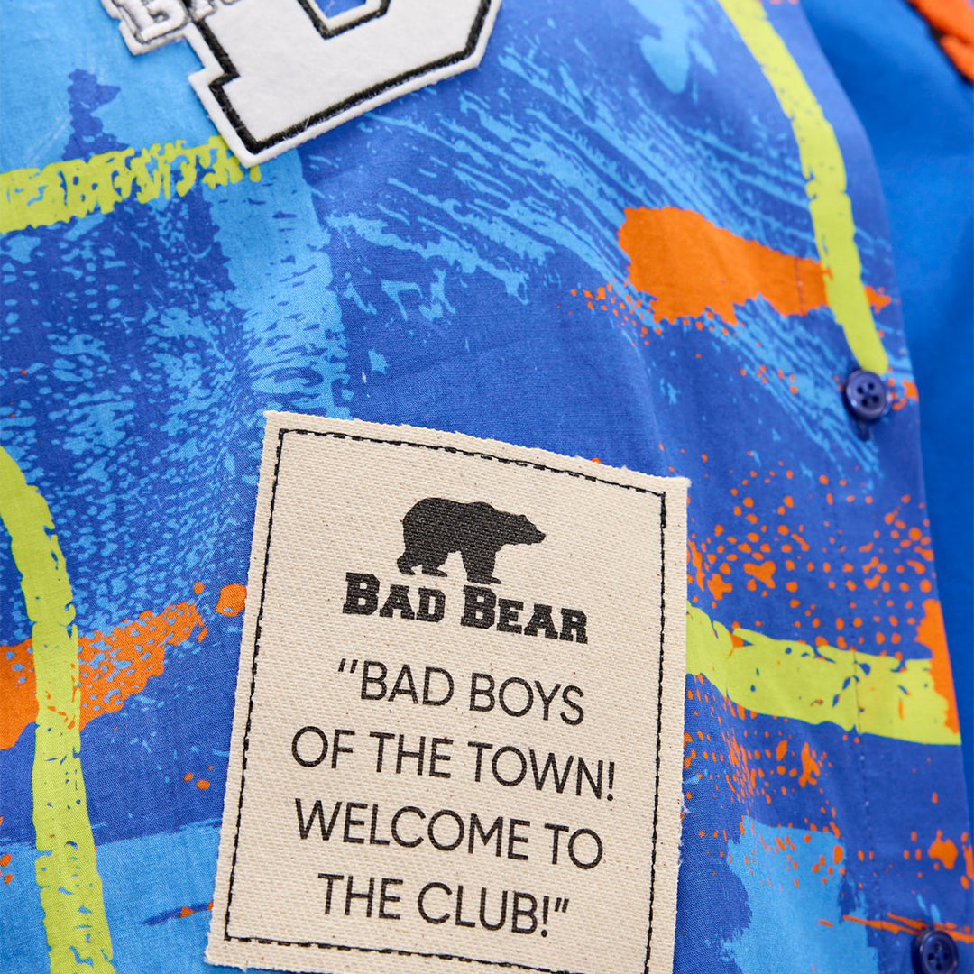 Bad Bear Anastasia Saks Mavisi Baskılı Gömlek