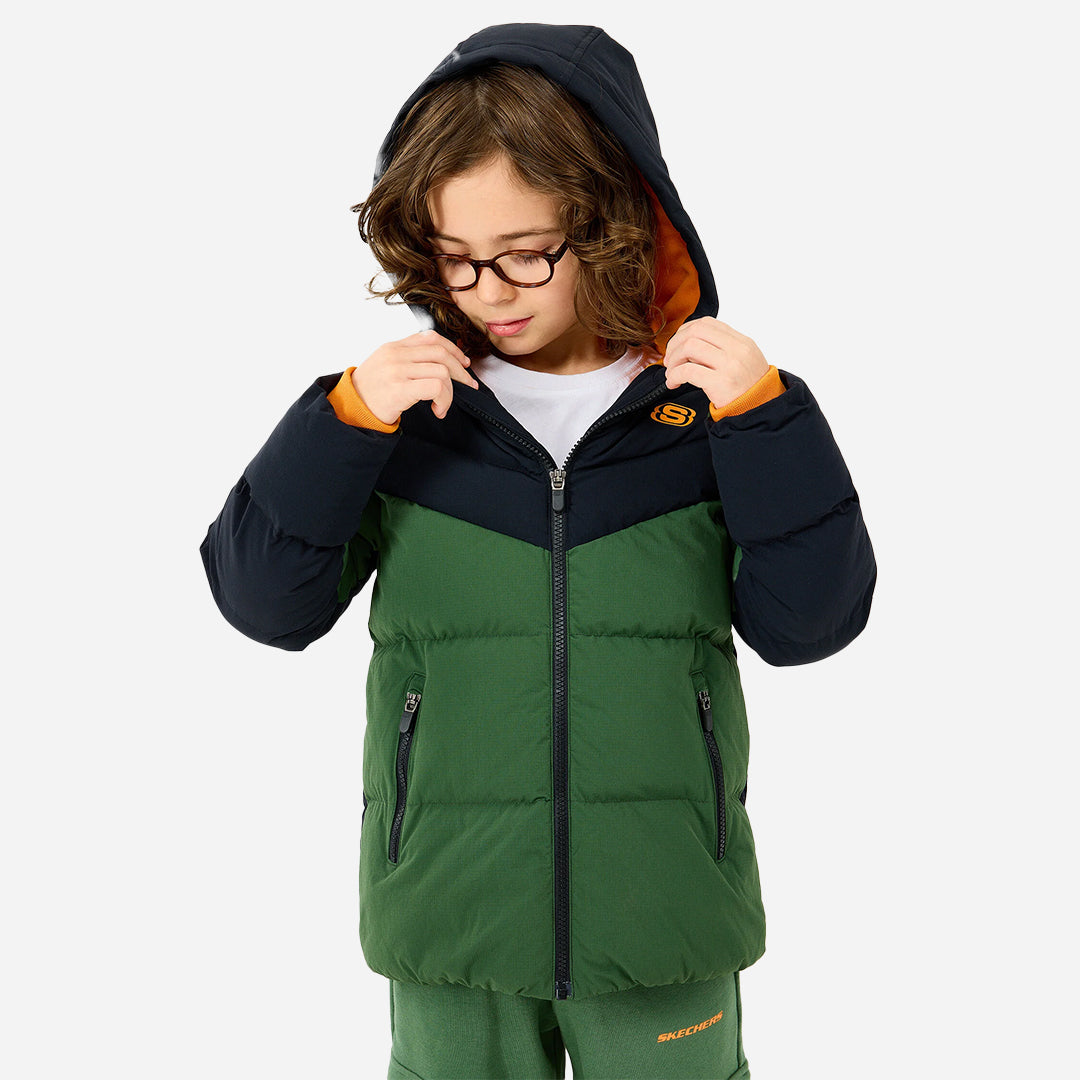 Skechers B Puffer Jacket Erkek Çocuk Yeşil Ceket