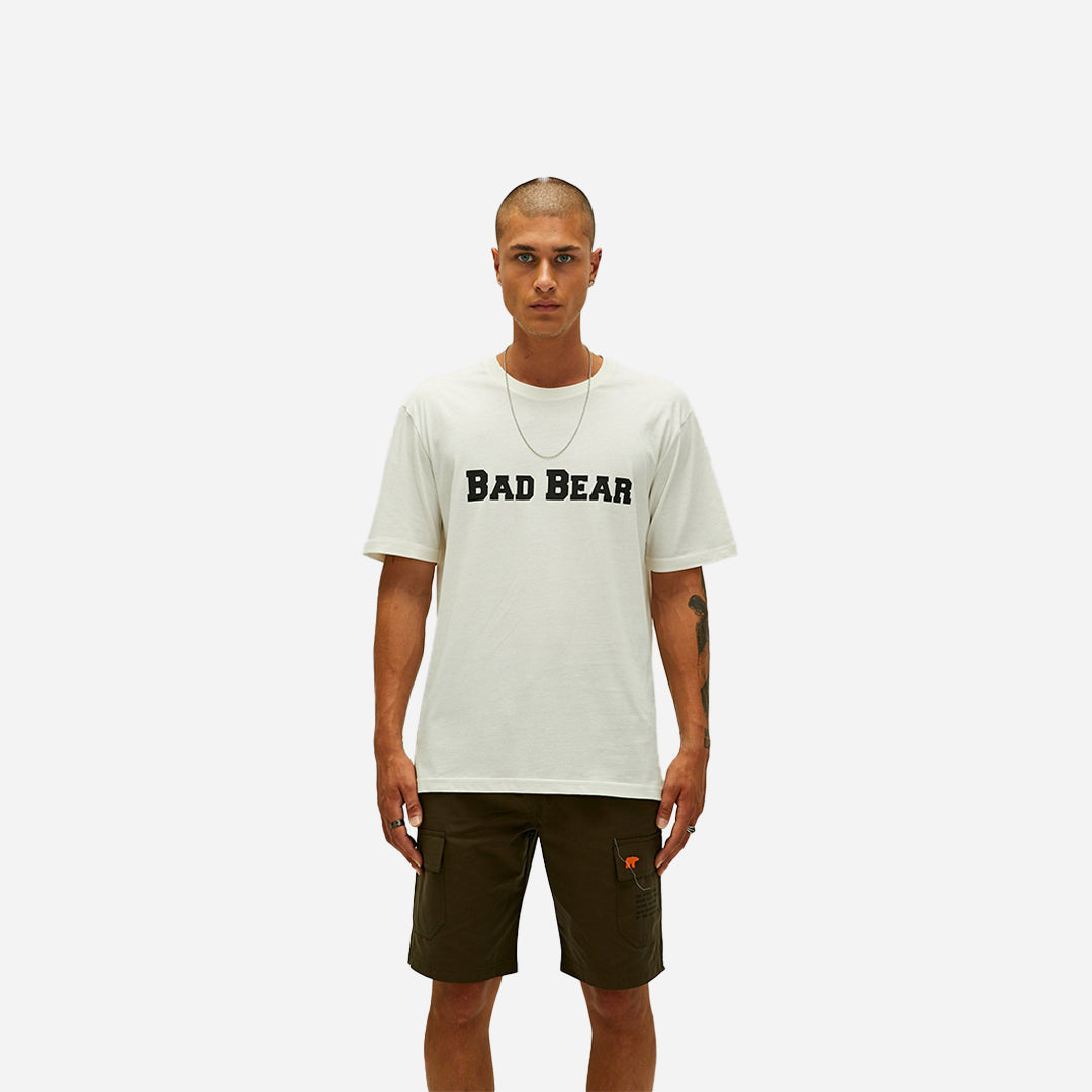 Bad Bear Title Oversize Marshmallow Beyaz Baskılı Erkek Tişört
