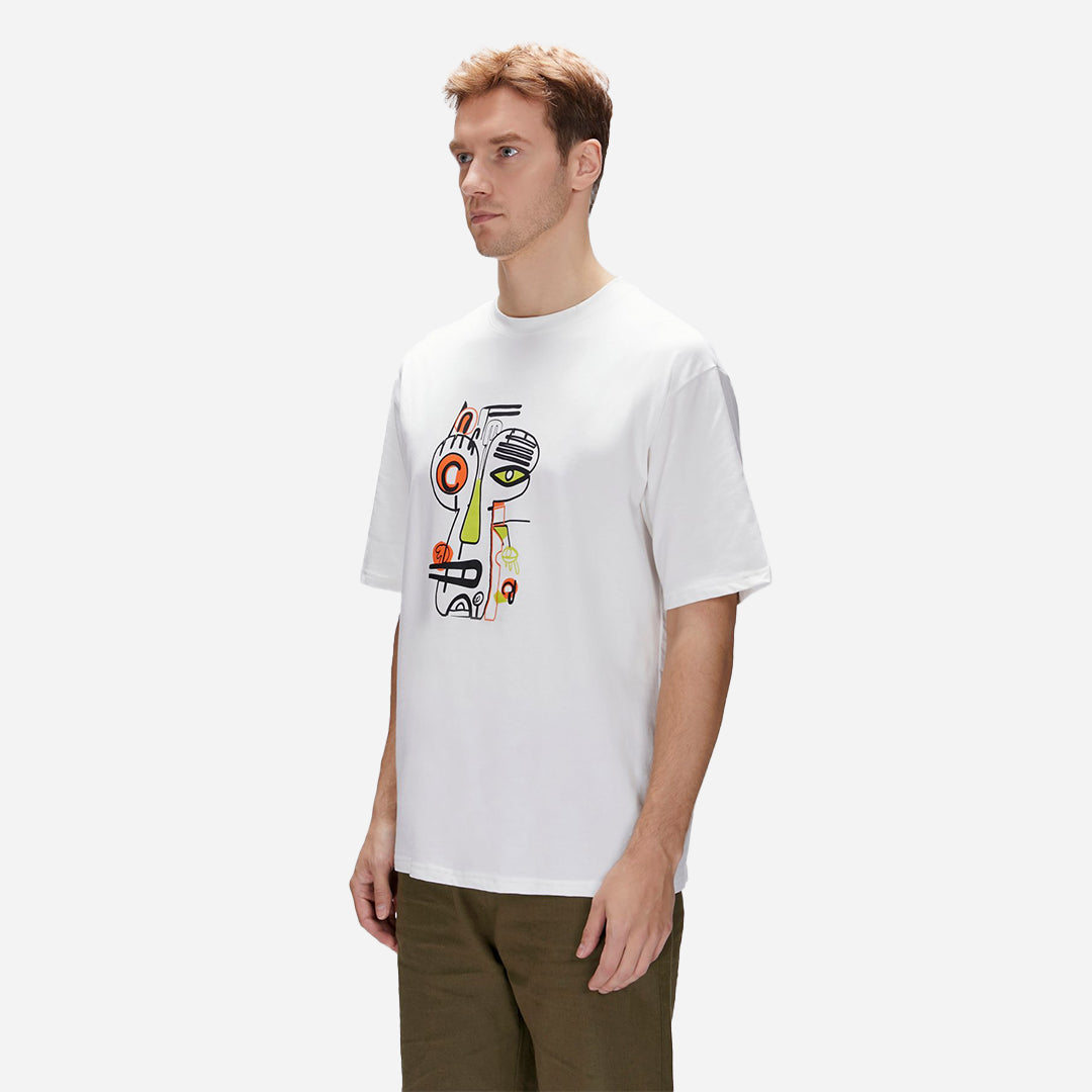 Bad Bear Collis Beyaz Erkek Baskılı Tişört
