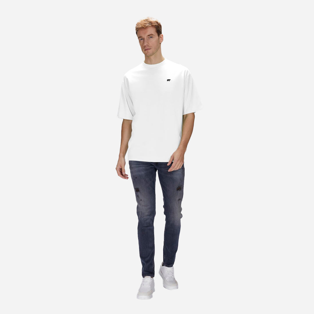 Bad Bear Damon Beyaz Erkek Oversize Tişört