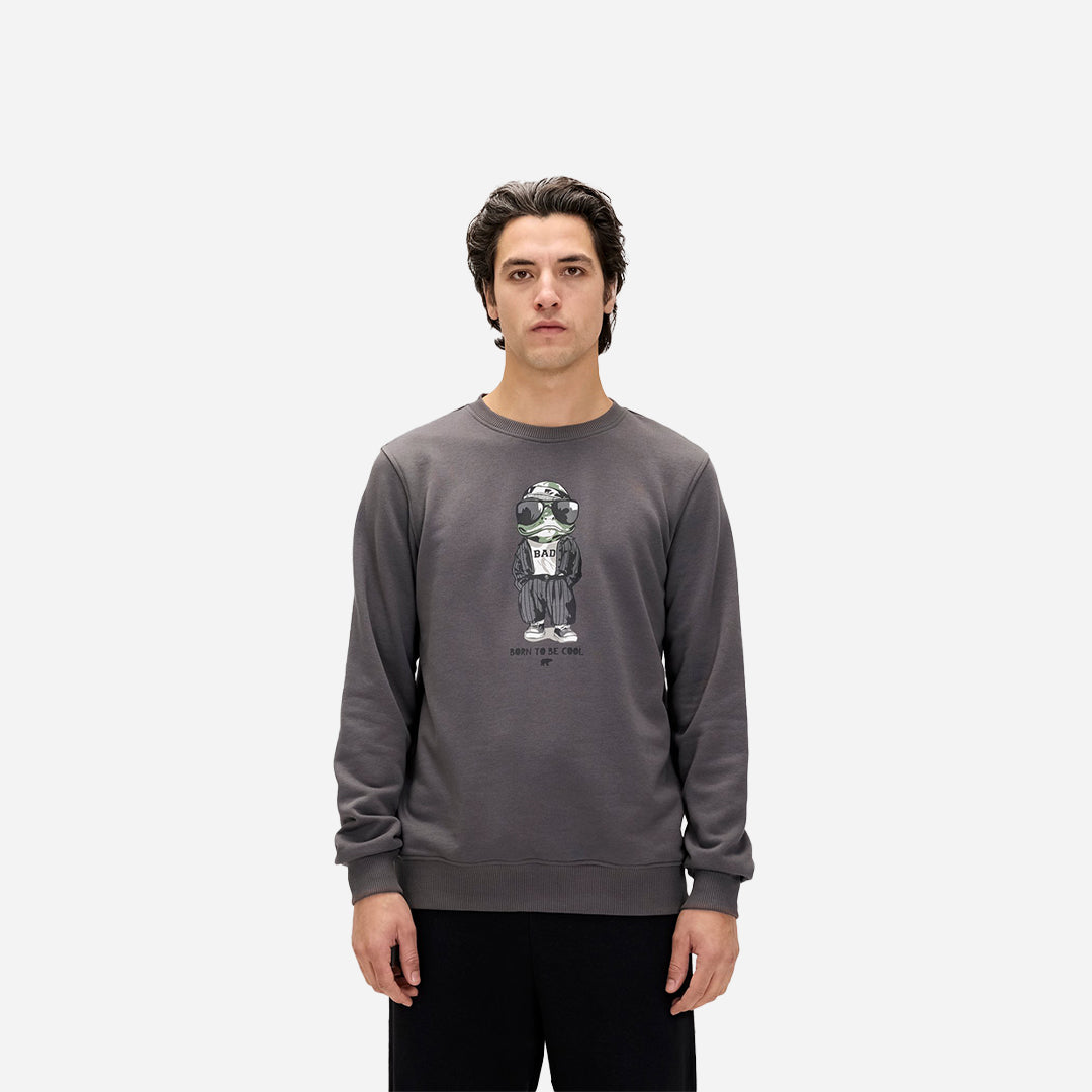 Bad Bear Gator Asfalt Erkek Baskılı Sweatshirt