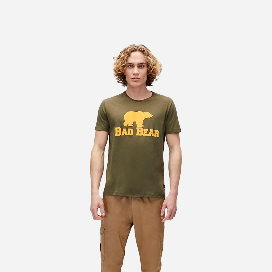 Bear Tee Haki Yeşil Logo Baskılı Erkek Tişört