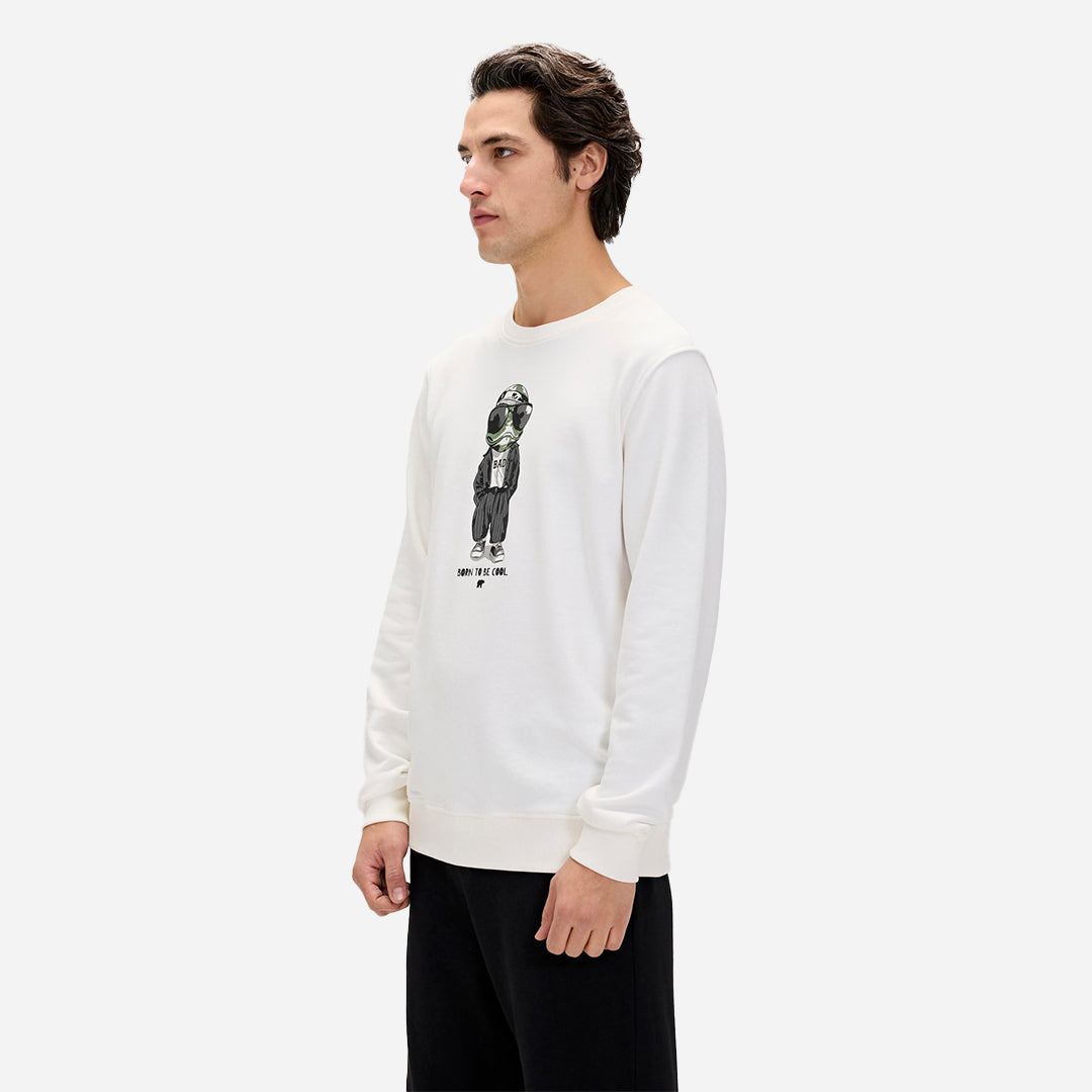 Bad Bear Gator Beyaz Erkek Baskılı Sweatshirt