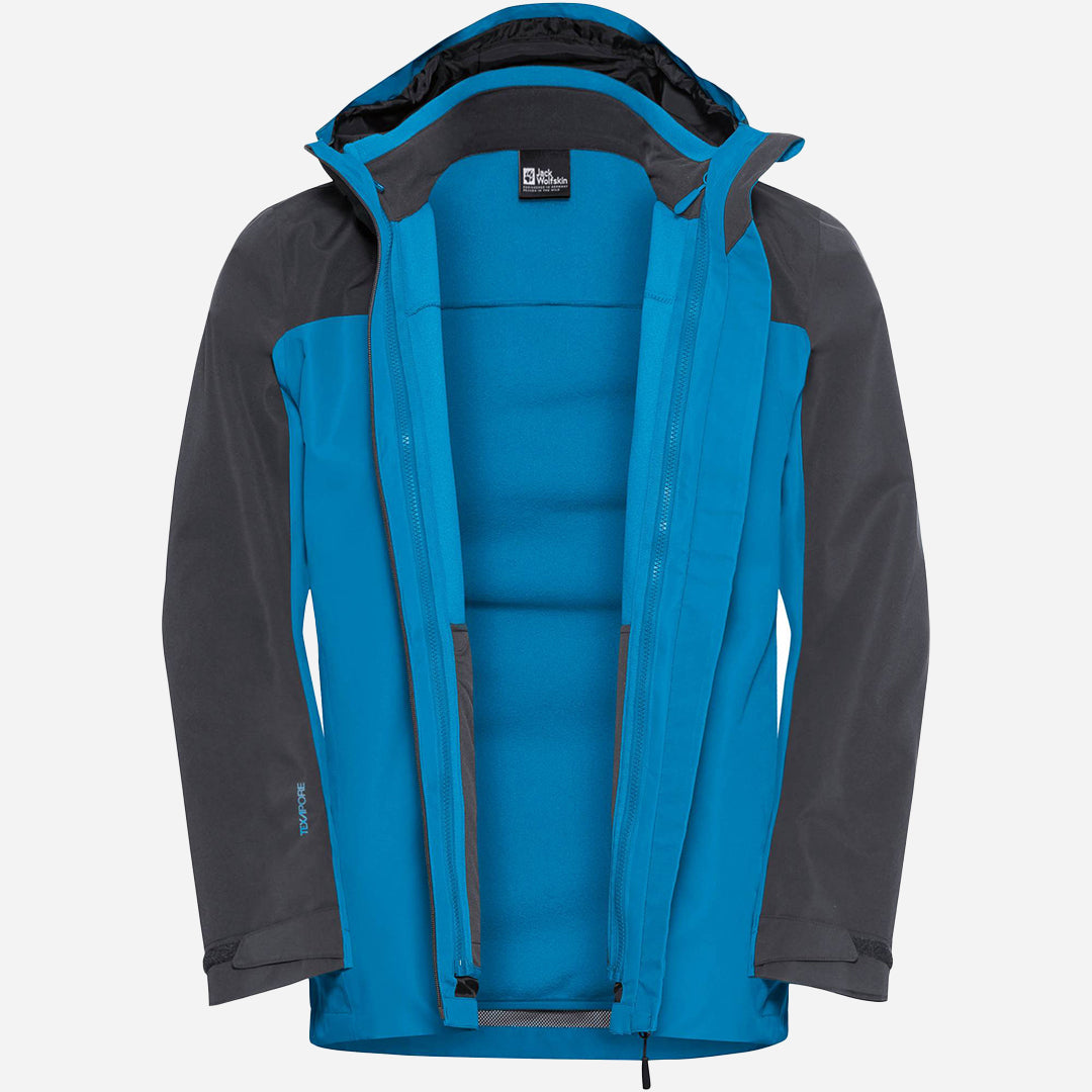 Jack Wolfskin Taubenberg 3in1 Erkek Mavi Outdoor Ceketi