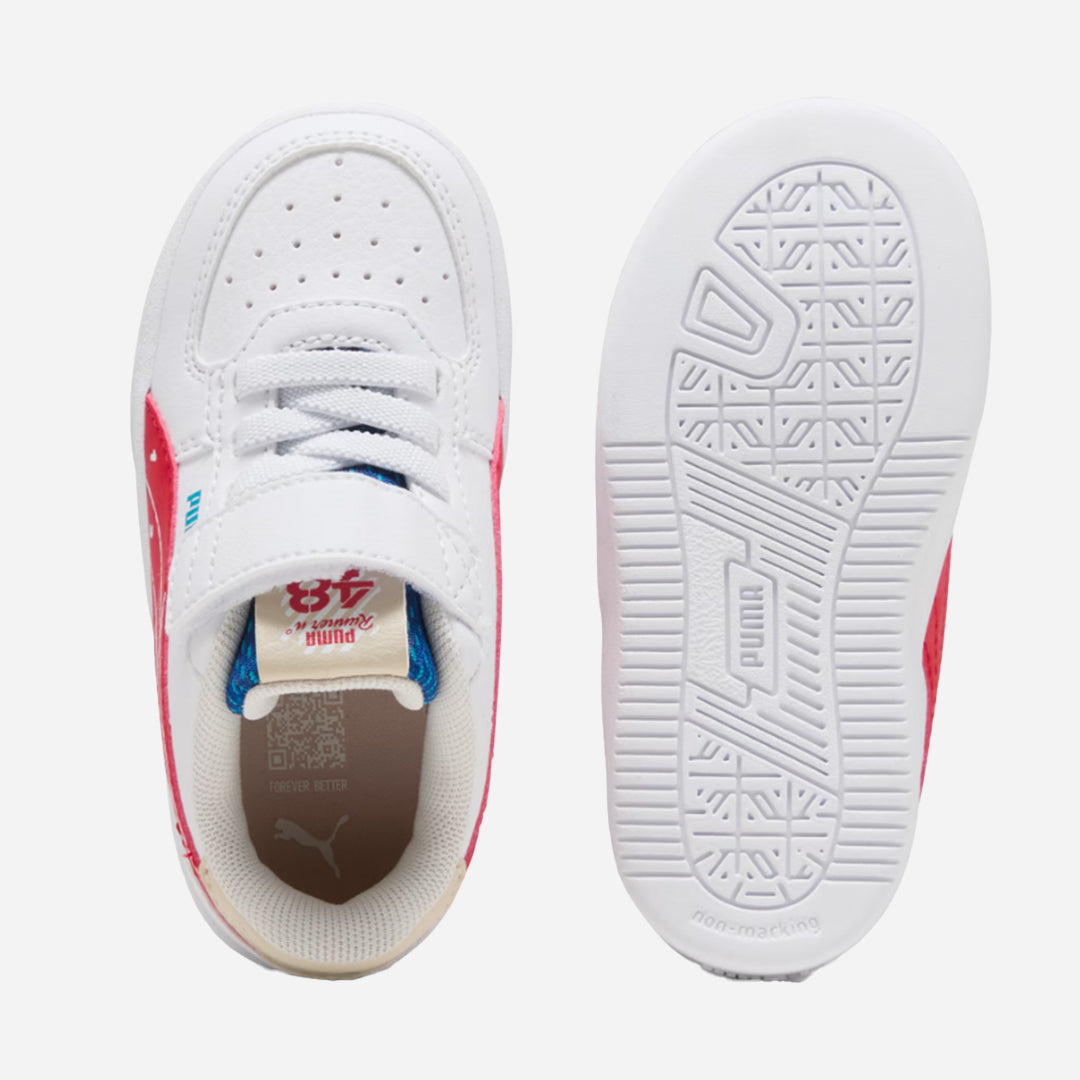 Puma Caven 2.0 Run FunAC+Inf Unisex Çocuk Beyaz-Kırmızı Spor Ayakkabı