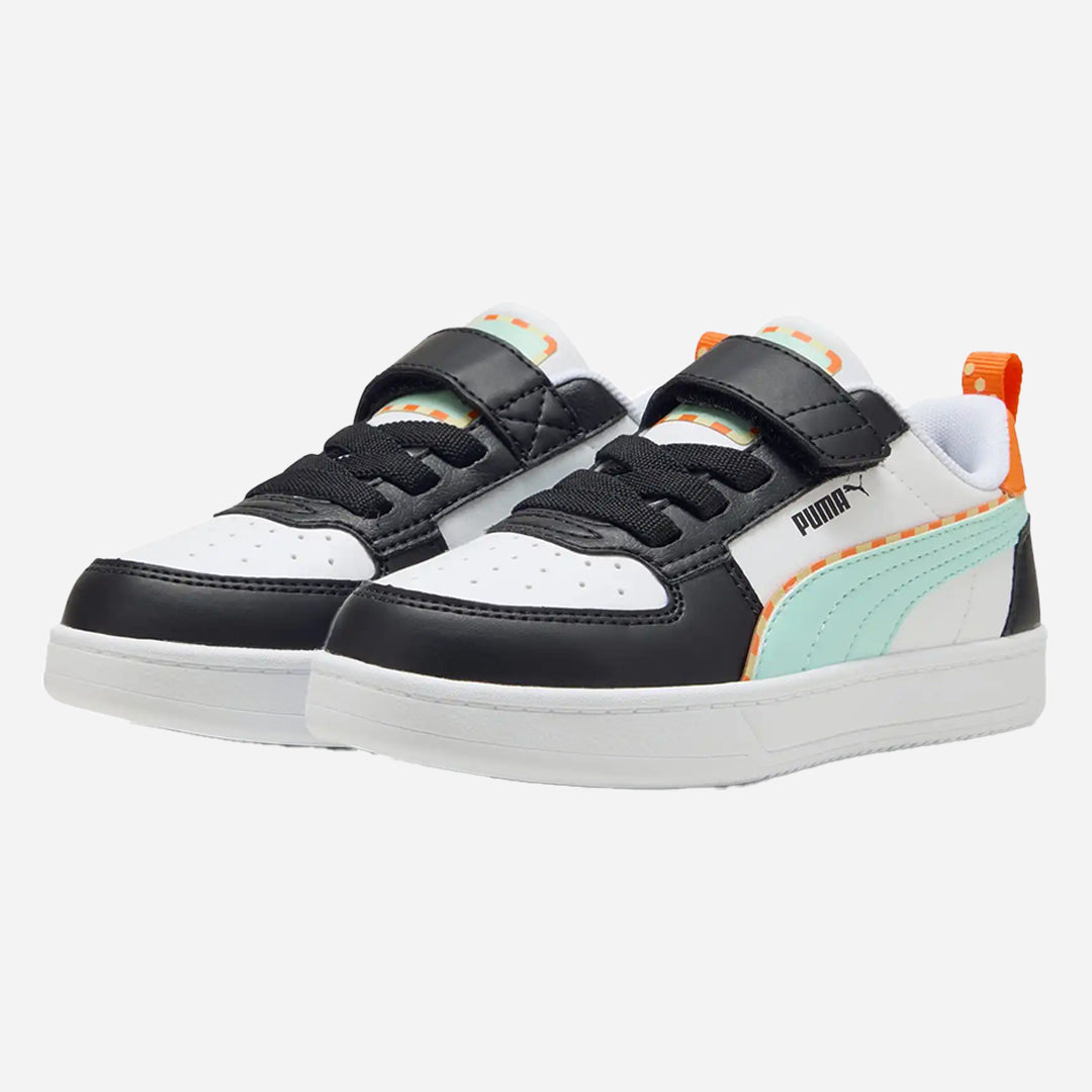 Puma Caven 2.0 PlaydateAC + PS Unisex Çocuk Siyah-Beyaz Spor Ayakkabısı