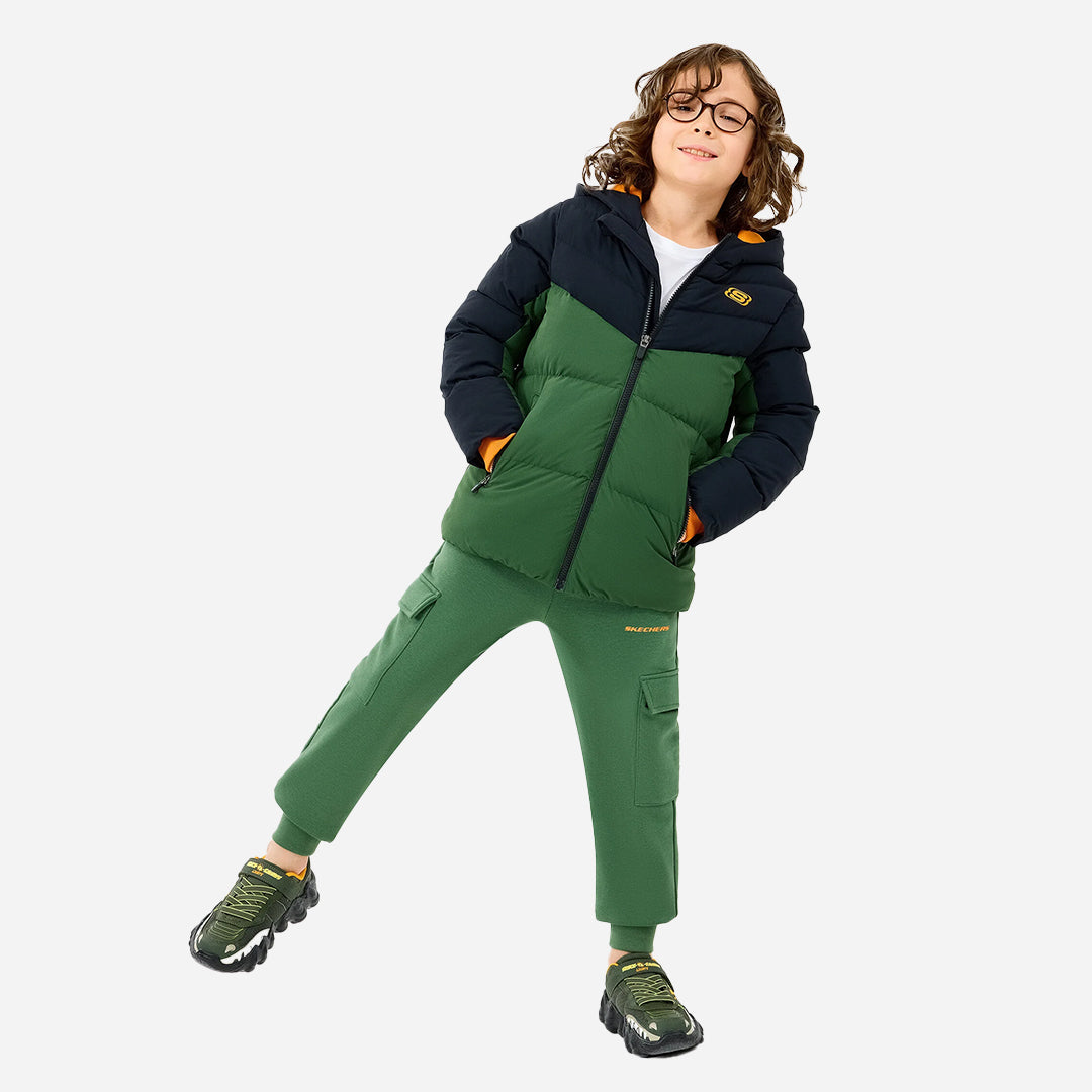 Skechers B Puffer Jacket Erkek Çocuk Yeşil Ceket