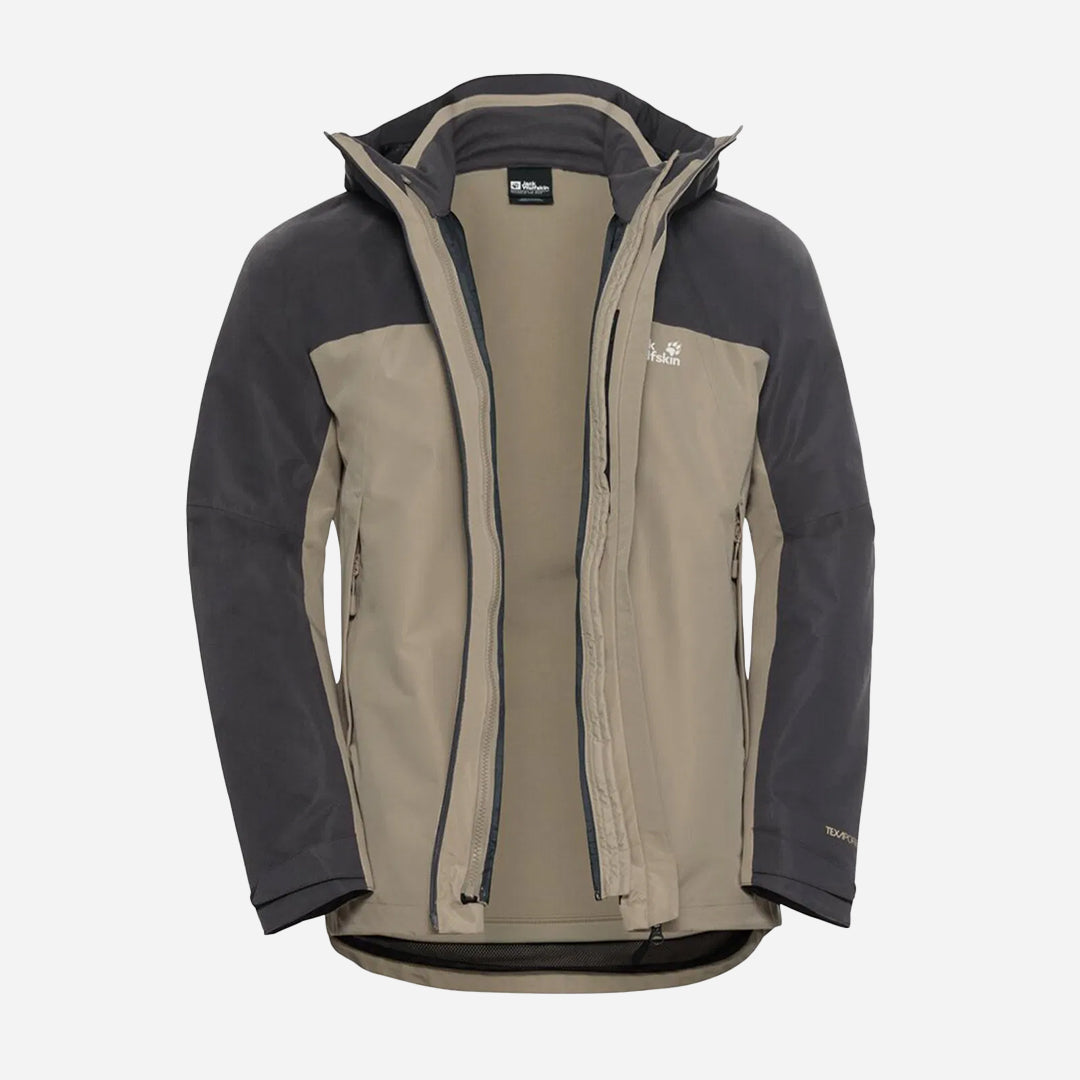 Jack Wolfskin Wild Places 3in1 Erkek Bej Outdoor Ceketi