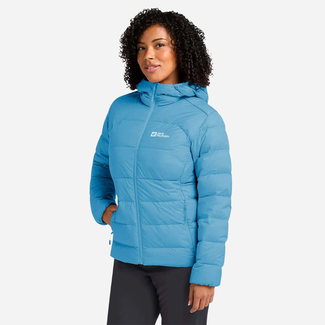 Jack Wolfskin Ather Down Hoody Rds Kadın Mavi Outdoor Ceketi