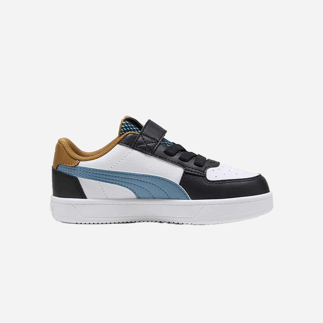 Puma Caven 2.0 Run Fun Unisex Çocuk Siyah-Beyaz Cırtlı Spor Ayakkabı