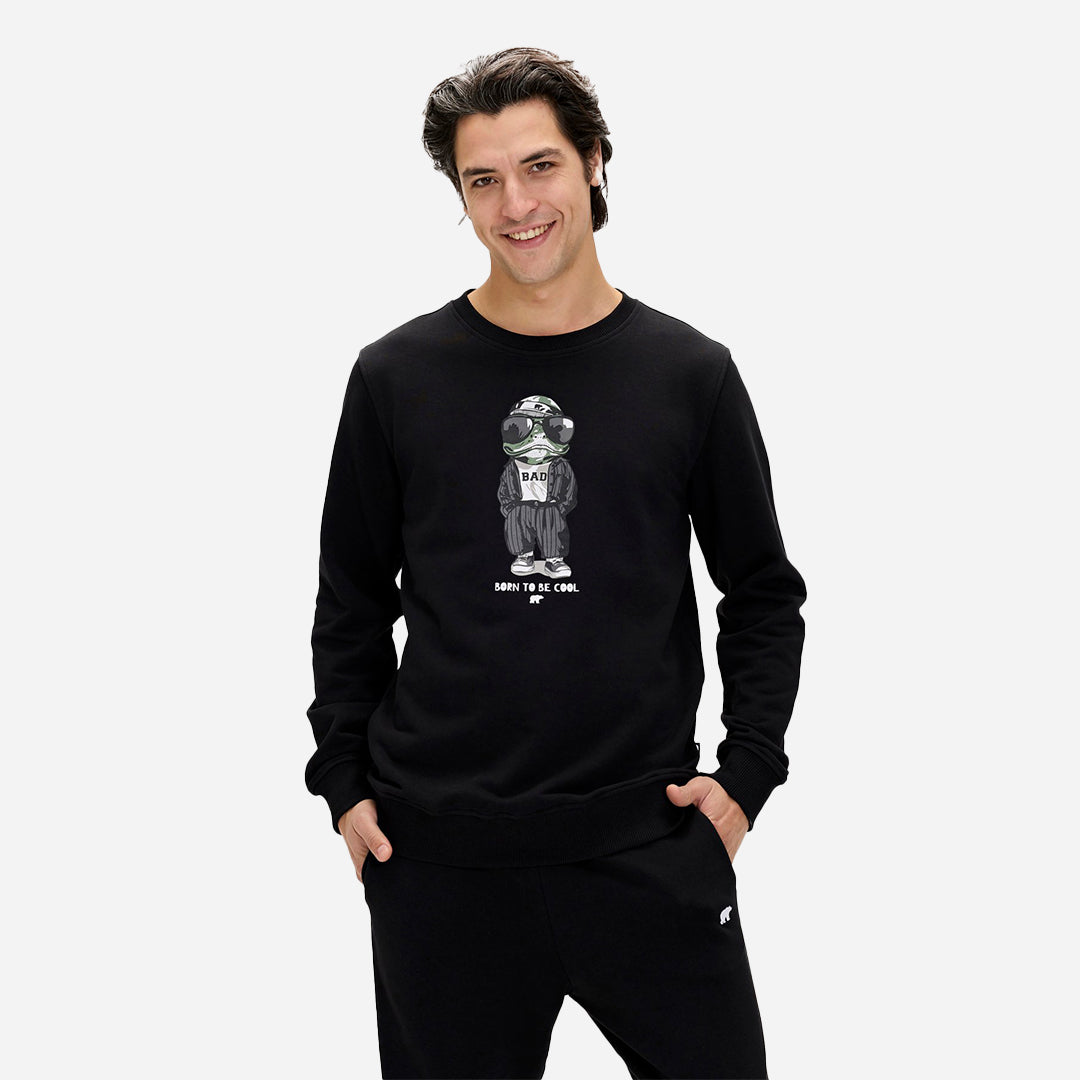 Bad Bear Gator Siyah Erkek Baskılı Sweatshirt