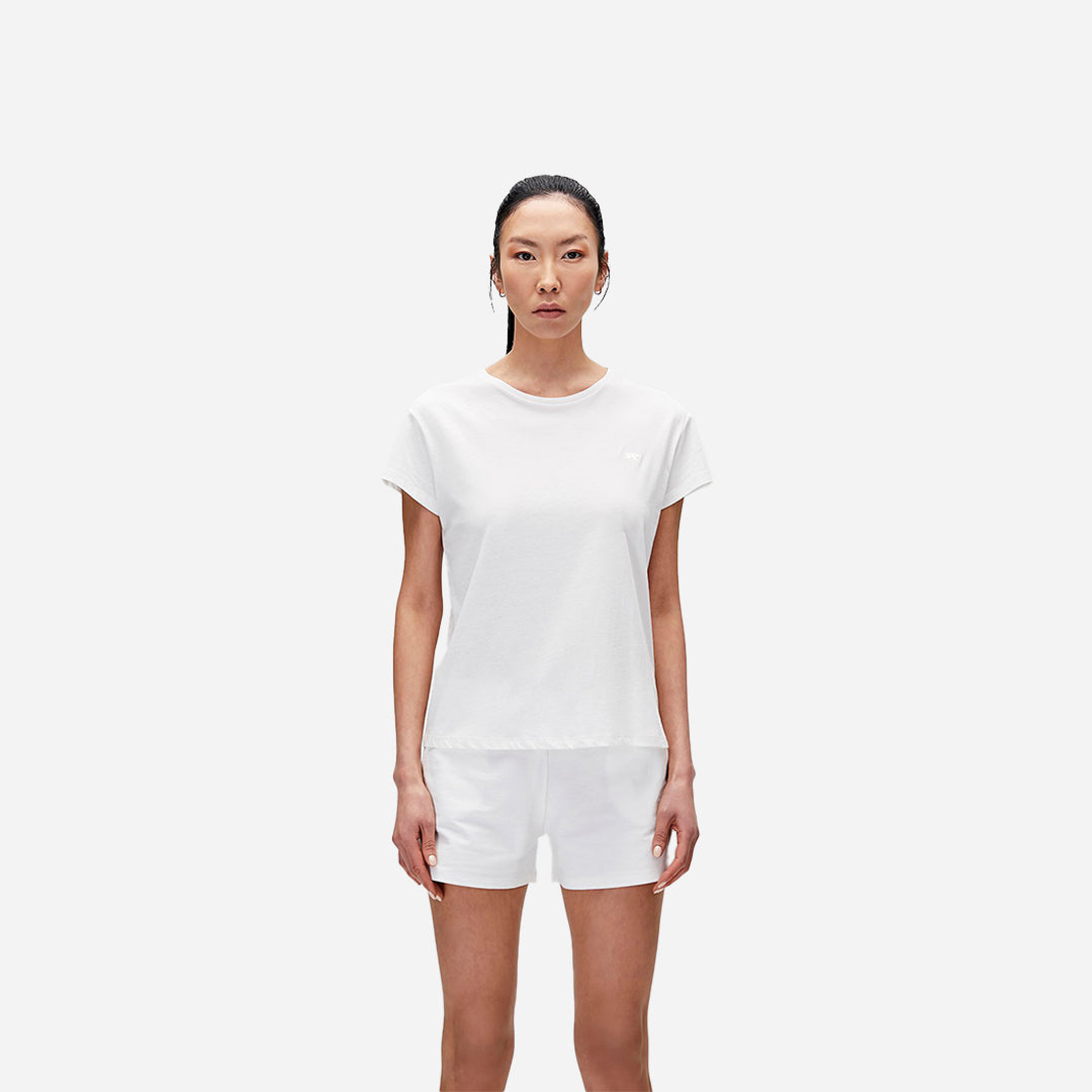 Bad Bear Violet O-Neck T-Shirt Off-White Beyaz Basic Kadın Tişört