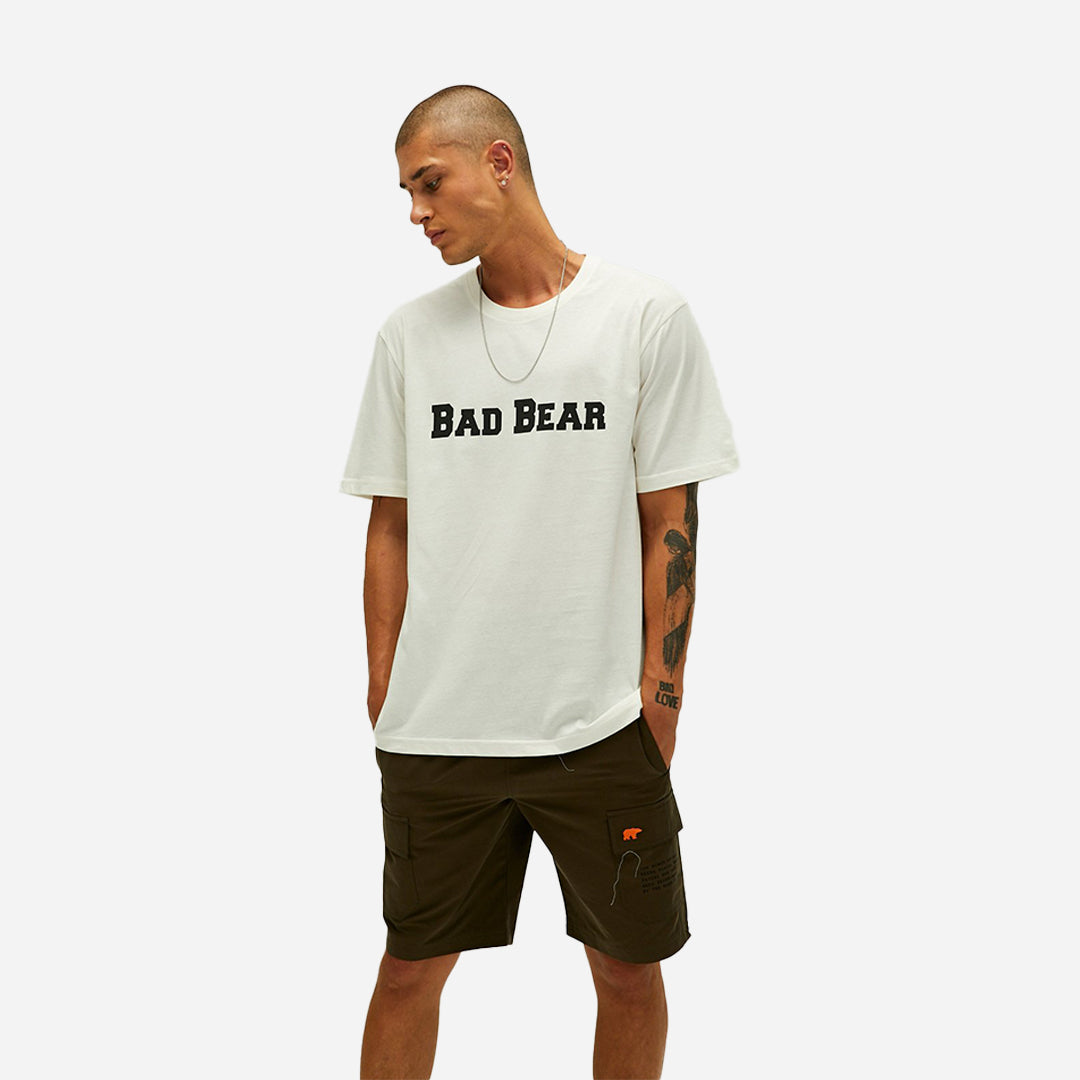Bad Bear Title Oversize Marshmallow Beyaz Baskılı Erkek Tişört