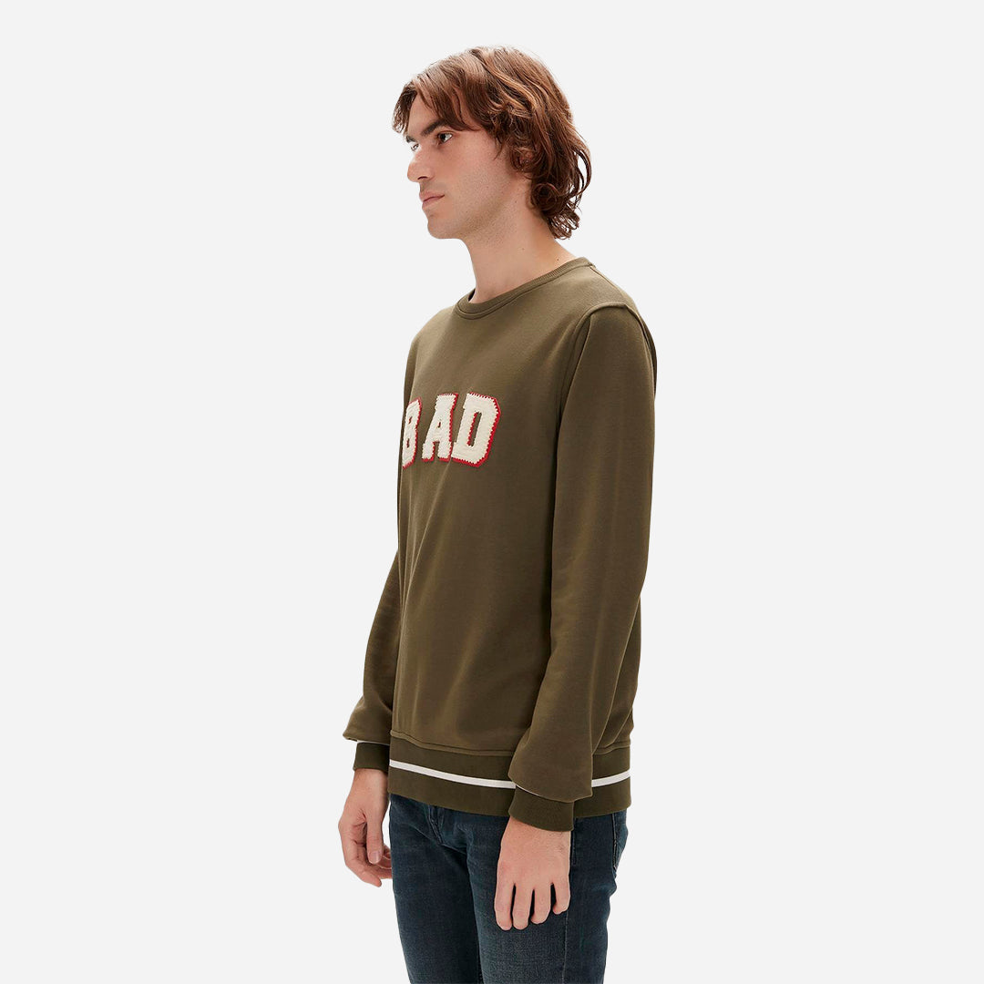 Bad Bear Felt Crewneck Haki Erkek Sweatshirt