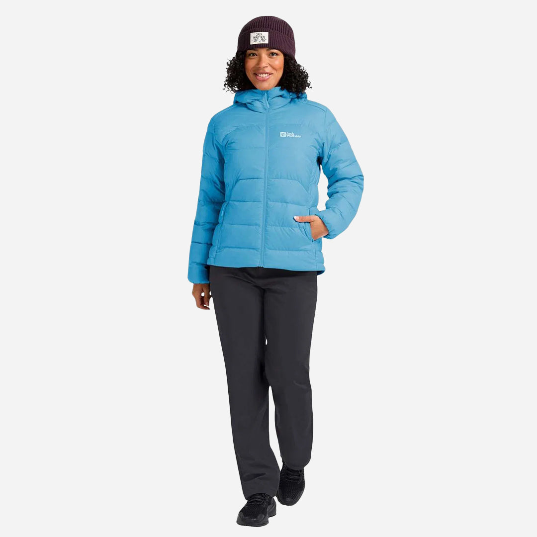 Jack Wolfskin Ather Down Hoody Rds Kadın Mavi Outdoor Ceketi