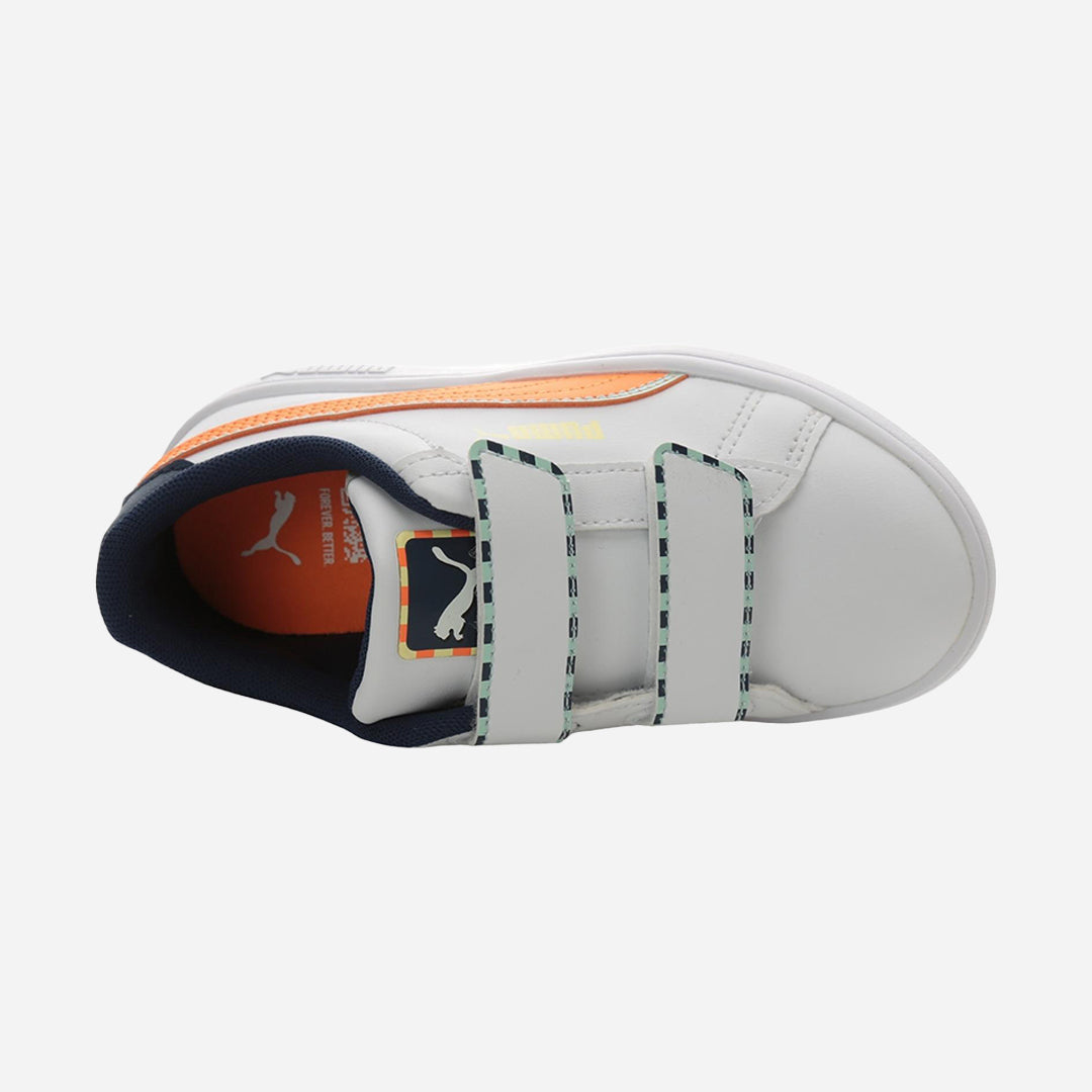 Puma Smash 3.0 Playdate V PS Unisex Çocuk Siyah-Turuncu Spor Ayakkabı