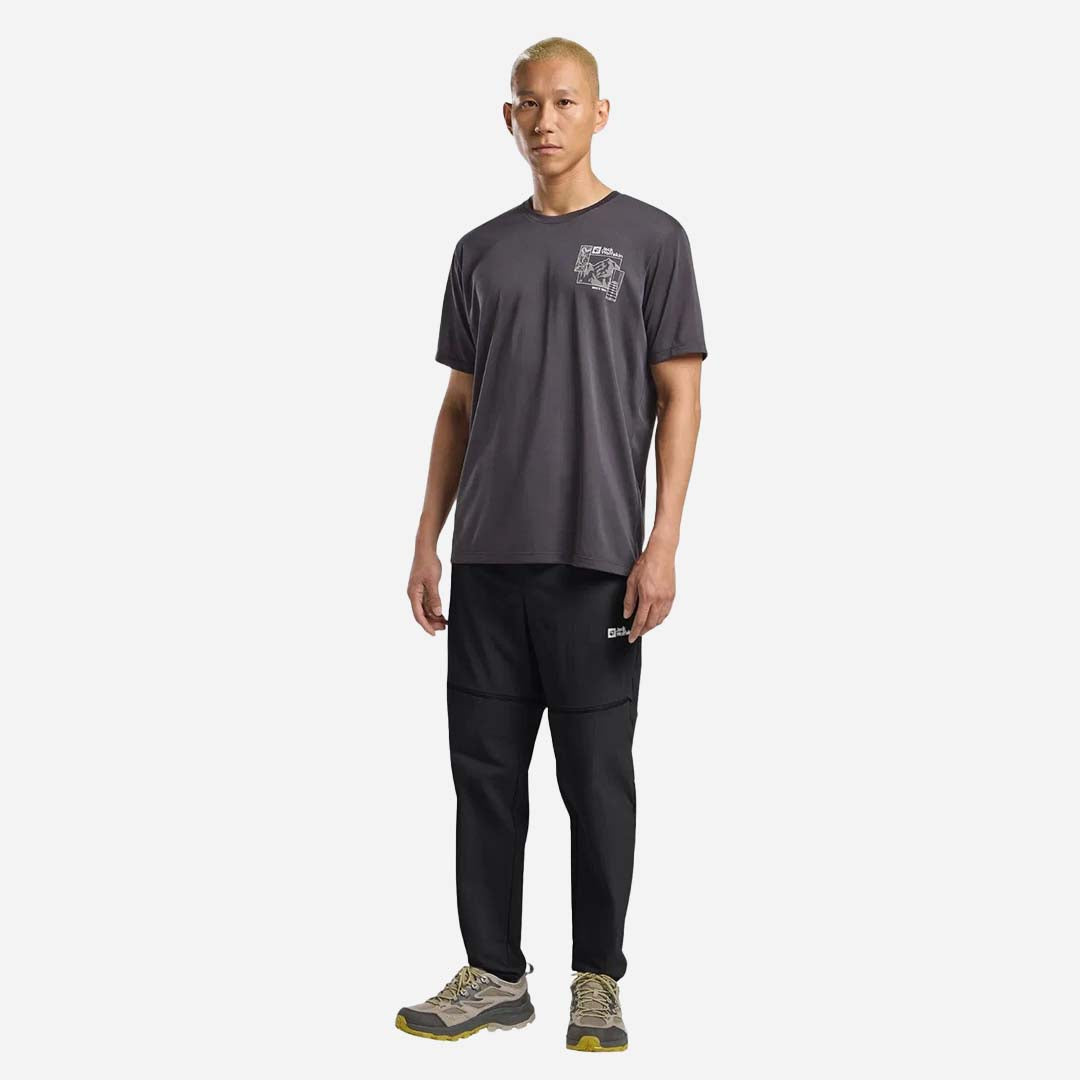 Jack Wolfskin Hikeout Zip Off Pants Erkek Siyah Outdoor Pantolonu
