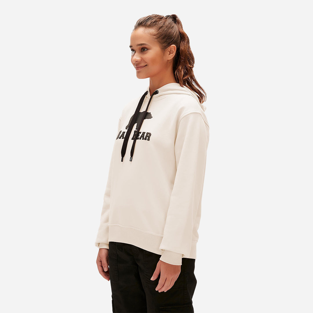 Bad Bear Logo Beyaz Kadın Sweatshirt