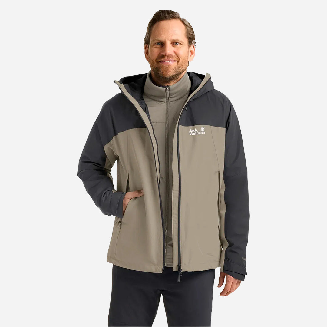 Jack Wolfskin Wild Places 3in1 Erkek Bej Outdoor Ceketi
