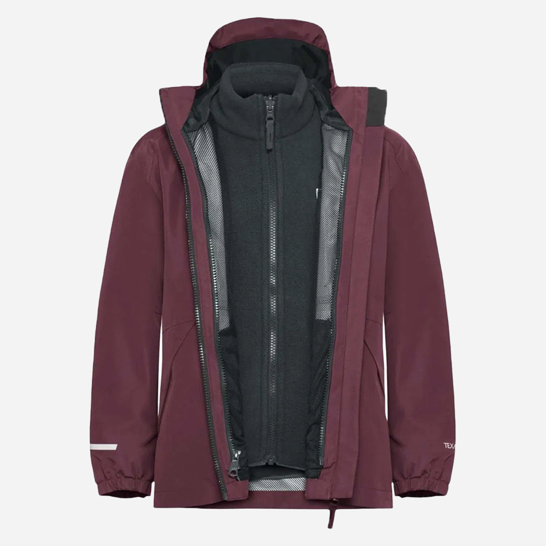 Jack Wolfskin Iceland 3in1 Jacket K Unisex Çocuk Mor Outdoor Ceketi