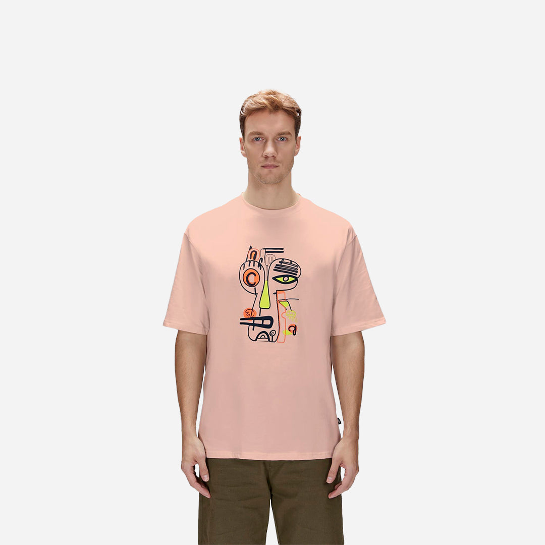 Bad Bear Collis pembe Erkek Baskılı Tişört