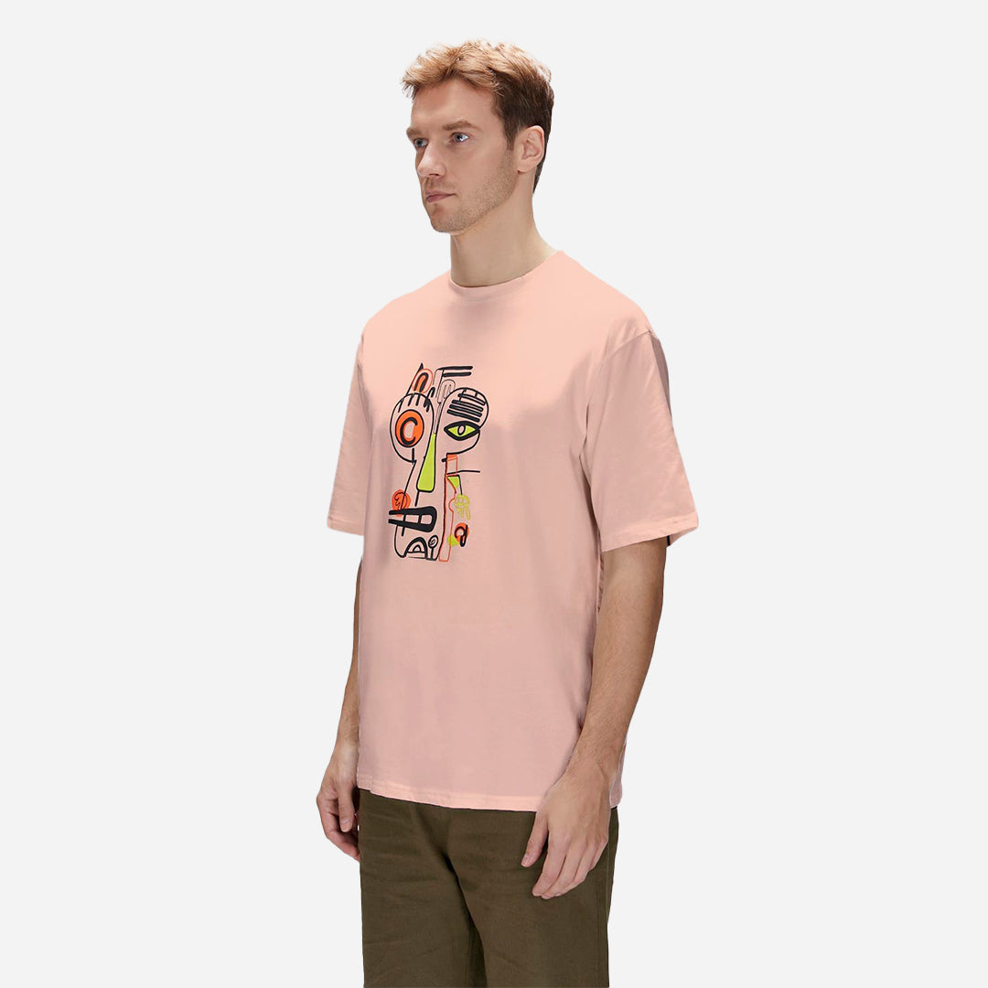 Bad Bear Collis pembe Erkek Baskılı Tişört