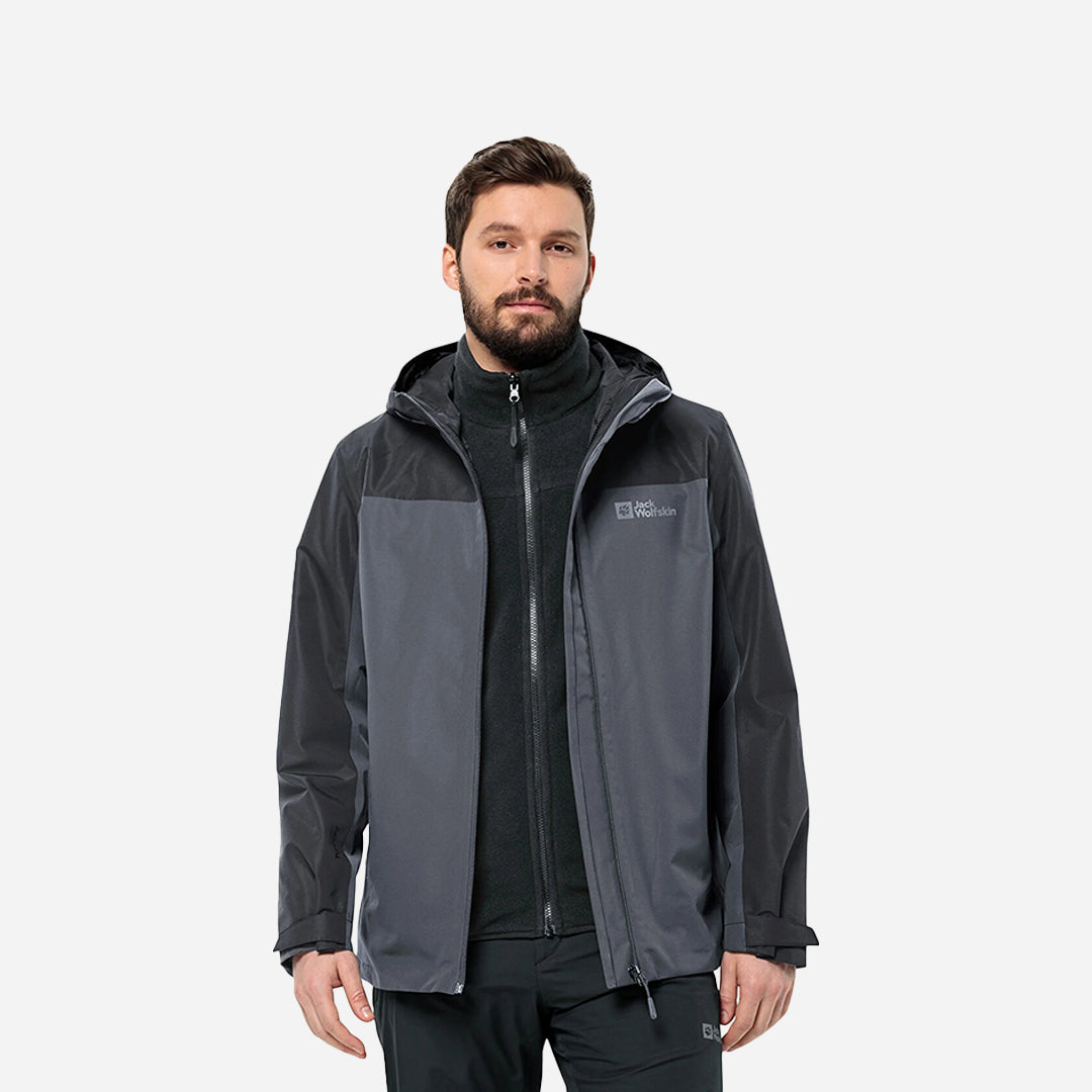 Jack Wolfskin Taubenberg 3in1 Erkek Gri Outdoor Ceketi
