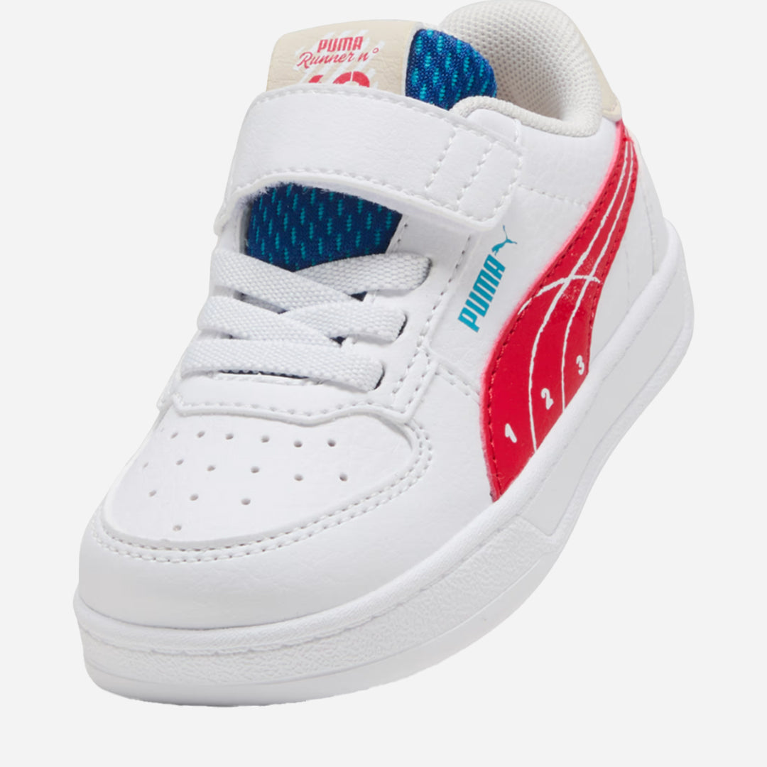 Puma Caven 2.0 Run FunAC+Inf Unisex Çocuk Beyaz-Kırmızı Spor Ayakkabı