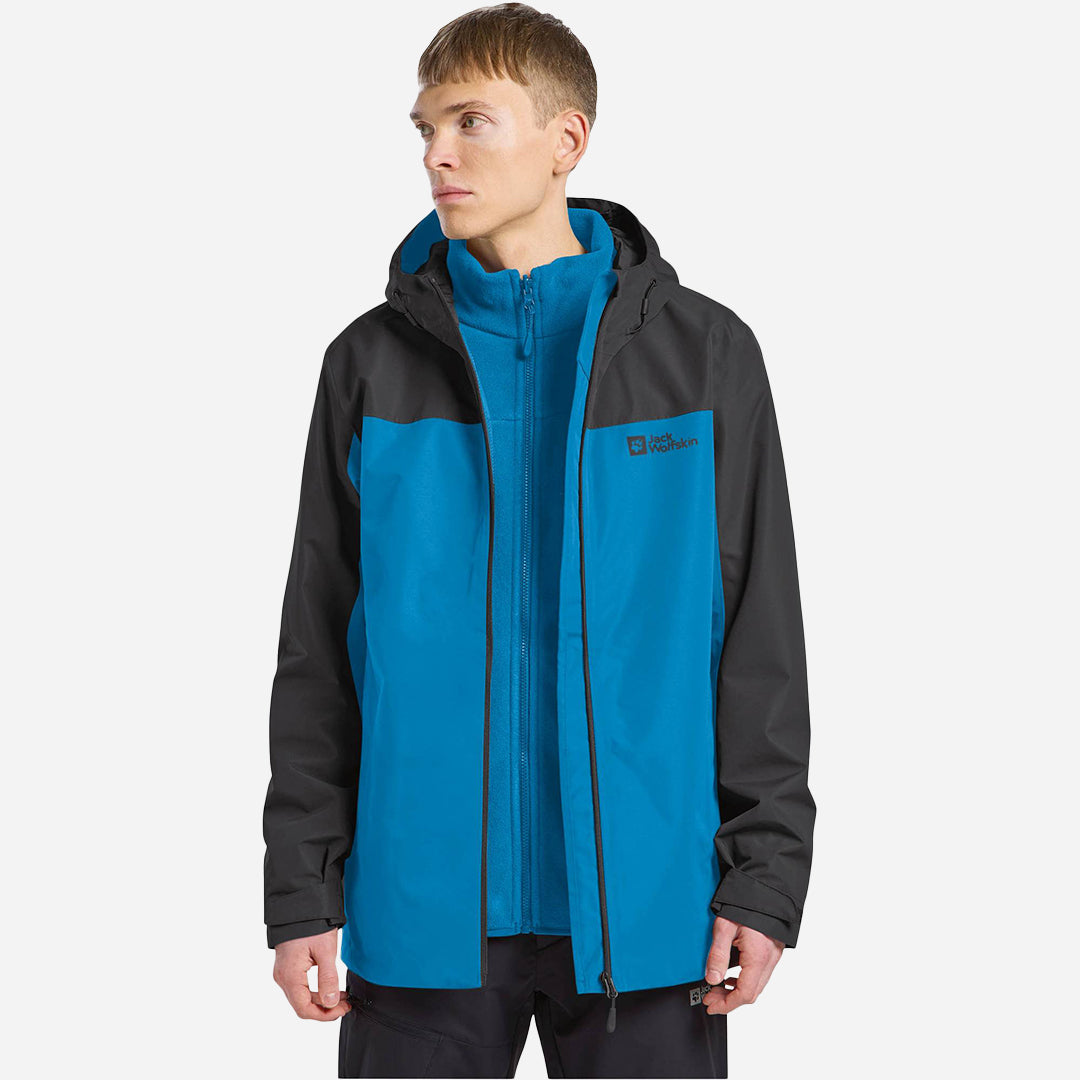 Jack Wolfskin Taubenberg 3in1 Erkek Mavi Outdoor Ceketi