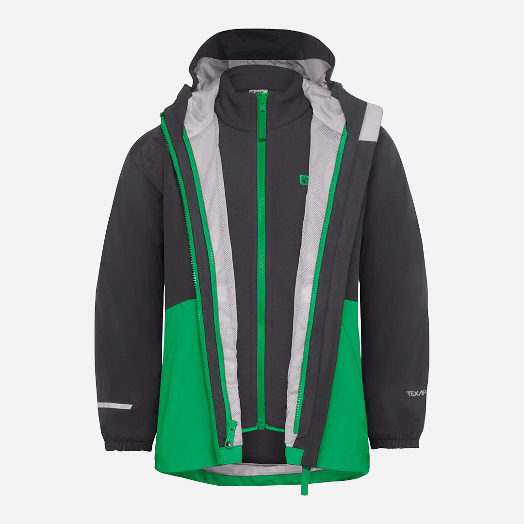 Jack Wolfskin Iceland 3in1 Jacket K Unisex Çocuk Yeşil Outdoor Ceketi