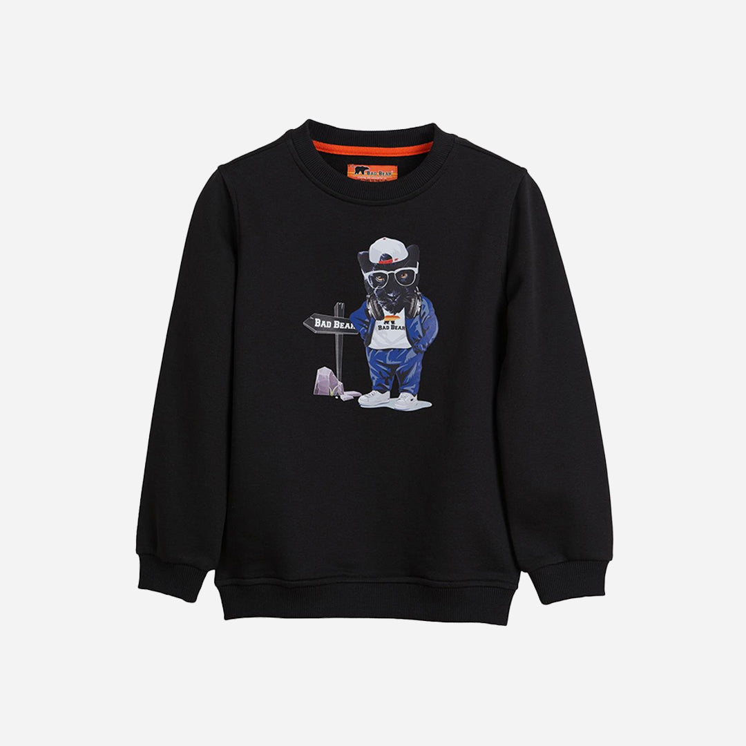 Bad Bear Panther Siyah Çocuk Sweatshirt